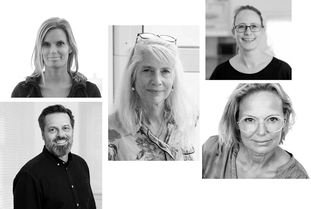 Debattens paneldeltagere (fra venstre): Sara Buhl (Urban Power), Mette Mogensen (Domea.dk), Lisbet Wolters (Vejle Kommune), Per Schulze (By & Havn) og Rikke Juul Gram (Schønherr)