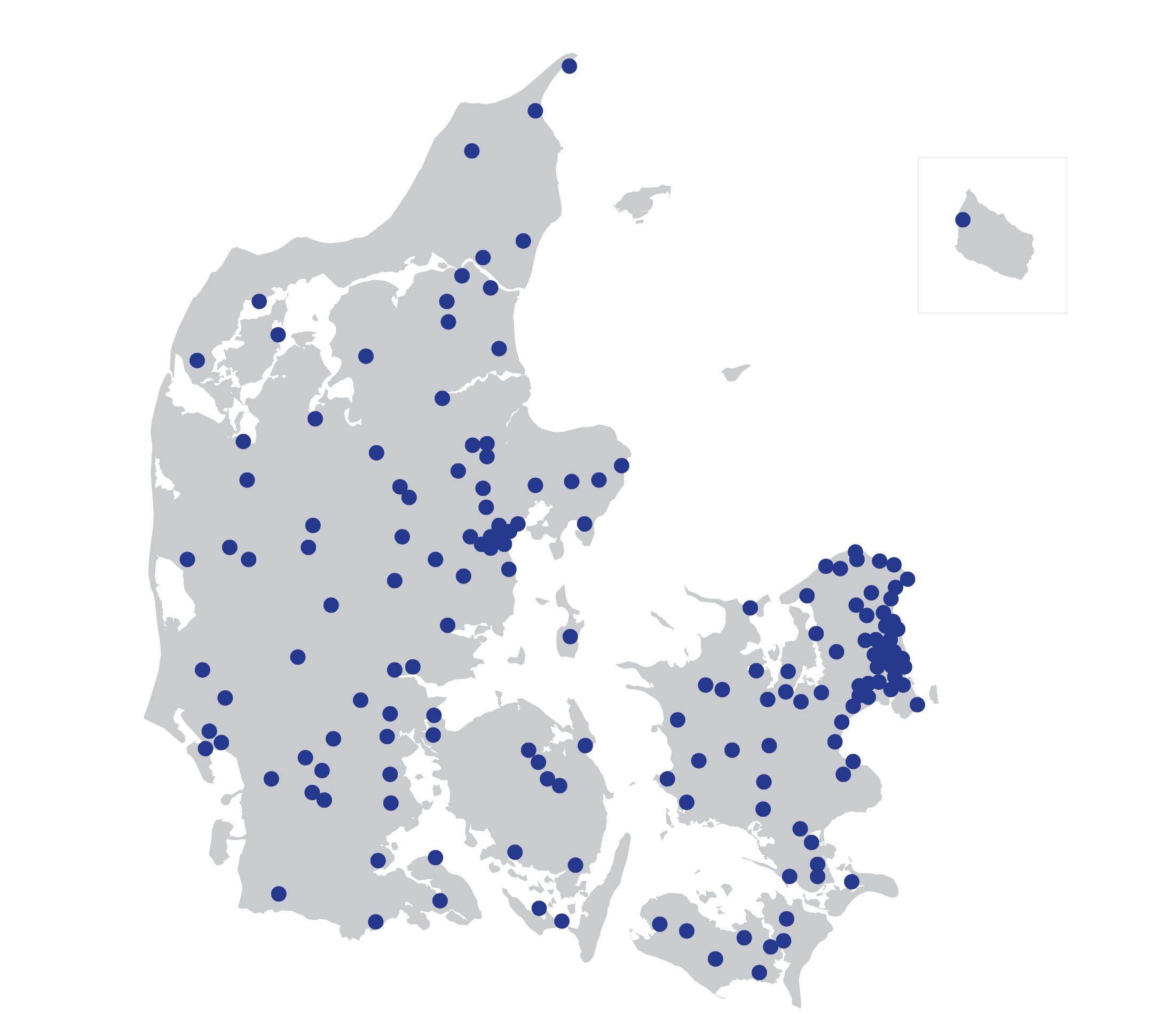 Geografisk fordeling af medlemmer 