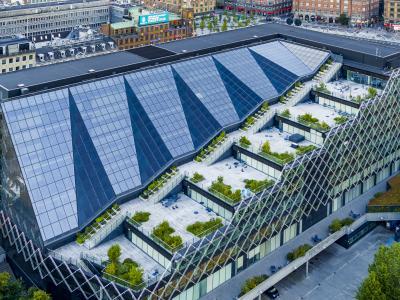 Foto af tagterrassen på Industriens hus