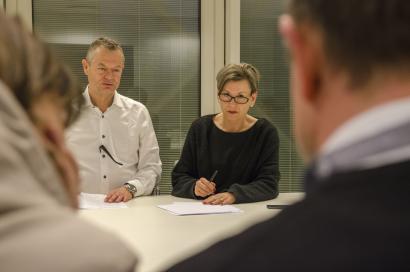DI's chefforhandlere Michael Nordahl Heyde og Tina Munch. Foto af DI's chefforhandlere Michael Nordahl Heyde og Tina Munch, foto: Forbundet Arkitekter og Designere FAOD