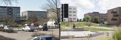Rosenhøj før og efter. Foto: EFFEKT Nyt Rosenhøj, EFFEKT & Arkitema architects. Foto: EFFEKT