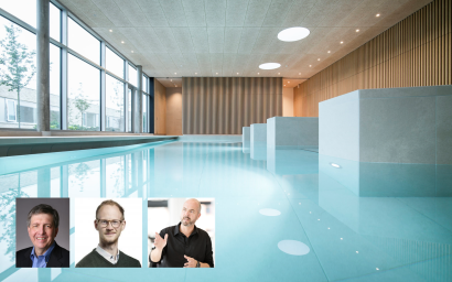 Psykiatrisygehus Slagelse af Vilhelm Lauritzen og Karlsson Arkitekter samt de tre oplægsholdere Roger Ulrich, Thorben Simonsen og Thomas West. Psykiatrisygehus Slagelse af Vilhelm Lauritzen og Karlsson Arkitekter.