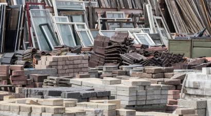 Foto af genanvendte byggematerialer