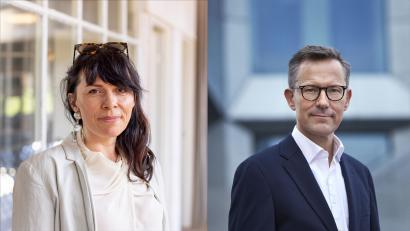 Elena Astrid Rojas og Lars Storr-Hansen, bestyrelsesleder og adm. direktør i Danske Arkitektvirksomheder